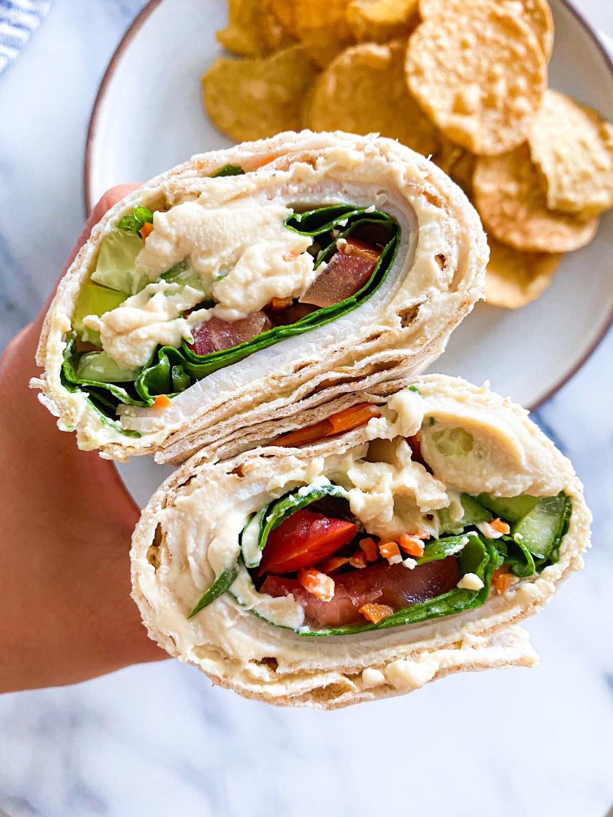 Raw Veggie and Hummus Wraps
